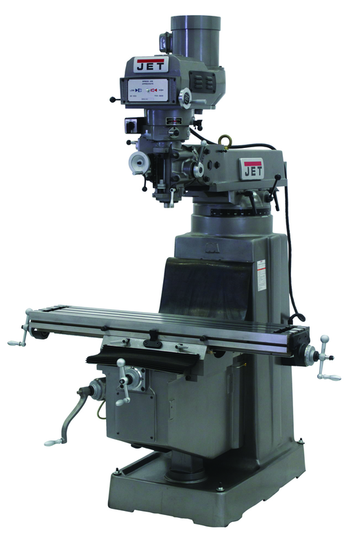 JTM-1050 Mill With 3-Axis ACU-RITE 200S DRO (Quill) and X-Axis Powerfeed - Benchmark Tooling