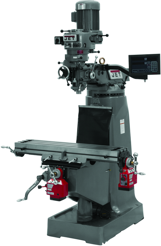 JTM-1 Mill With 3-Axis Newall DP700 DRO (Quill) With X and Y-Axis Powerfeeds - Benchmark Tooling