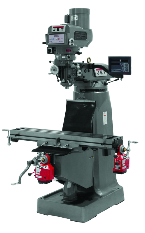 JTM-4VS-1 Mill With Newall DP700 DRO With X and Y-Axis Powerfeeds and 6" Riser Block - Benchmark Tooling