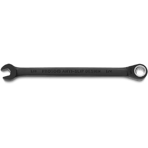 Proto Black Chrome Combination Non-Reversible Ratcheting Wrench 1/4″ - Spline - Benchmark Tooling