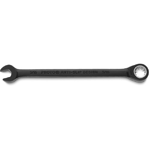 Proto Black Chrome Combination Non-Reversible Ratcheting Wrench 5/16″ - Spline - Benchmark Tooling