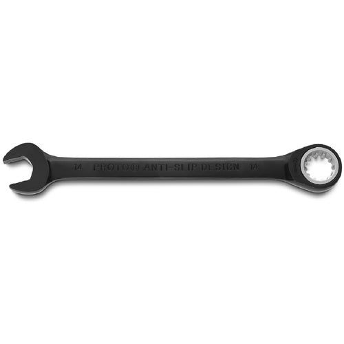 Proto Black Chrome Combination Non-Reversible Ratcheting Wrench 9 mm - Spline - Benchmark Tooling