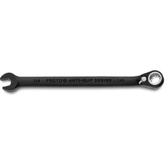 Proto Black Chrome Combination Reversible Ratcheting Wrench 1/4″ - Spline - Benchmark Tooling