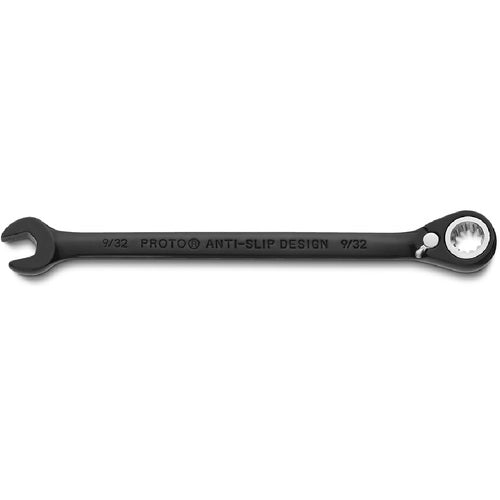 Proto Black Chrome Combination Reversible Ratcheting Wrench 9/32″ - Spline - Benchmark Tooling