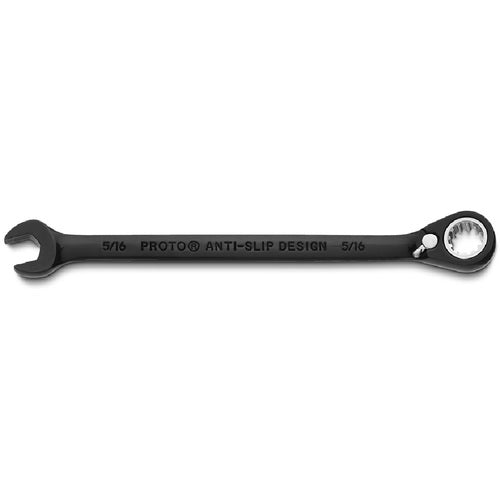 Proto Black Chrome Combination Reversible Ratcheting Wrench 5/16″ - Spline - Benchmark Tooling