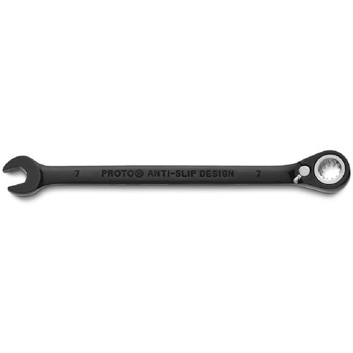 Proto Black Chrome Combination Reversible Ratcheting Wrench 7 mm - Spline - Benchmark Tooling