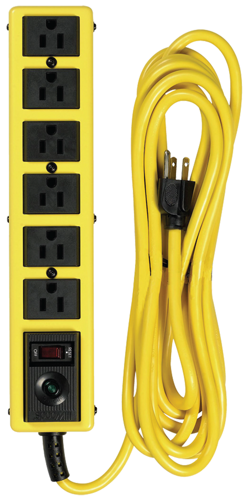 6 Outlet - Black/Yellow - Surge Protector/Circuit Breaker - Benchmark Tooling