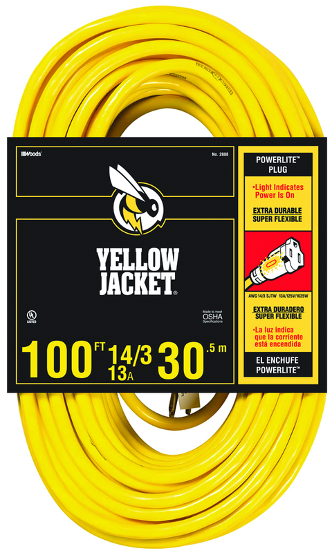 Extension Cord - 100' Heavy Duty 1-Outlet (Powerlite) - Benchmark Tooling