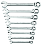 8 Piece - Revesible Combination Ratcheting Wrench Set SAE - Benchmark Tooling