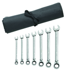 7 Piece - Reversible Combination Ratcheting Wrench Set SAE - Benchmark Tooling