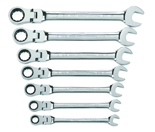 7 Piece - Flex-Head Combination Ratcheting Wrench Set SAE - Benchmark Tooling