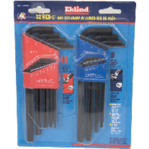 22 Pieces-0.050″-3/8″ & 1.5-10 mm Long Arm Style - Hex Key Set - Benchmark Tooling