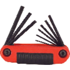 9 Pieces-0.050″-3/16″ Fold Up Style - Hex Key Set - Benchmark Tooling