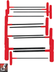 11 Piece - 5/64 - 3/8" T-Handle Style - Ball End Hex Key Set with Cushion Grip - Benchmark Tooling