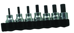 7 Piece - 1/8; 5/32;  3/16; 7/32; 1/4; 5/16 & 3/8" - 3/8" Square Drive - Hex Bit Set - Benchmark Tooling