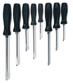 8 Piece - Screwdriver Set - Includes: #1 x 3; 2 x 4; 3 x 6 Phillips; 4"; 6"; 8" Slotted; 3"; 6" Electrician's Round - Benchmark Tooling