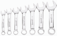 Snap-On/Williams Combination Wrench Set -- 7 Pieces; Chrome 12-Point; Set Includes: 3/8; 7/16; 1/2; 9/16; 5/8; 11/16; 3/4" - Benchmark Tooling