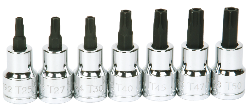 #9319128 - T25; T27; T30; T40; T45; T47; T50 - 3/8" Drive - Socket Drive Torx Bit Set - Benchmark Tooling