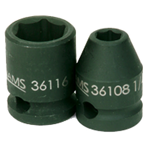 10 mm × 1 7/16″ Overall Length-1/2″ Drive-6 Point - Metric Impact Socket - Benchmark Tooling