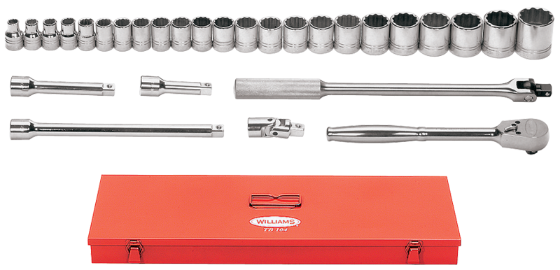 29 Piece - #9323644 - 10 to 21mm - 1/2" Drive - 12 Point - Metric Socket Set - Benchmark Tooling