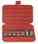 7 Piece - 1/4; 5/16; 3/8; 7/16; 1/2; 9/16; 5/8" - 1/2" Drive - Hex Bit Set - Benchmark Tooling