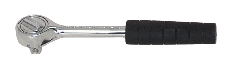 7-1/32" OAL - 3/8'' Drive - Round Head - Reversible Ratchet - Comfortable Grip Handle - Benchmark Tooling