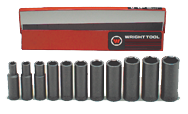 11 Piece - #412 - 3/8 to 1" - 1/2'' Drive - 6 Point - Deep Impact Socket Set - Benchmark Tooling