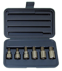 6 Piece - 6; 8; 10; 12; 14; 17mm - 1/2" Drive - Metric Hex Bit Set - Benchmark Tooling