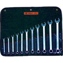 Wright Tool Fractional Combination Wrench Set -- 11 Pieces; 12PT Chrome Plated; Includes Sizes: 3/8; 7/16; 1/2; 9/16; 5/8; 11/16; 3/4; 13/16; 7/8; 15/16; 1"; Grip Feature - Benchmark Tooling