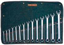 Wright Tool Fractional Combination Wrench Set -- 14 Pieces; 12PT Chrome Plated; Includes Sizes: 3/8; 7/16; 1/2; 9/16; 5/8; 11/16; 3/4; 13/16; 7/8; 15/16; 1; 1-1/16; 1-1/8; 1-1/4"; Grip Feature - Benchmark Tooling