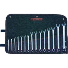 Wright Tool Metric Combination Wrench Set -- 15 Pieces; 12PT Chrome Plated; Includes Sizes: 7; 8; 9; 10; 11; 12; 13; 14; 15; 16; 17; 18; 19; 21; 22mm - Benchmark Tooling