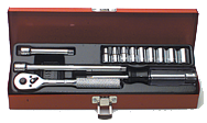 13 Piece - #A21 - 3/16 to 1/2" - 1/4'' Drive - 6 Point - Socket Set - Benchmark Tooling