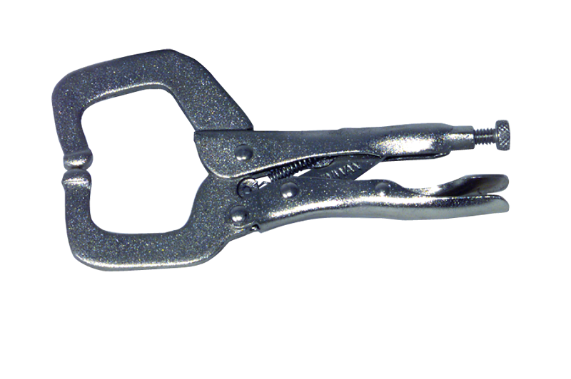 MIT Locking Grip C-Clamp -- #3835 Plain Grip 8-3/8'' Capacity 18'' Long - Benchmark Tooling
