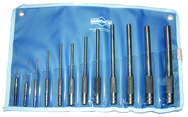 12 Piece Regular & Long Pin Punch Set -- 1/16 to 1/2'' Diameter - Benchmark Tooling