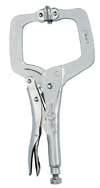 C-Clamp with Swivel Pads -- #18SP Plain Grip 0-8'' Capacity 18'' Long - Benchmark Tooling