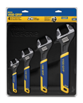 4 Piece - Adjustable Wrench Set with Comfort Grip - Benchmark Tooling