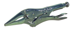 Long Nose Locking Pliers with Wire Cutter -- #9LN Plain Grip 3'' Capacity 9'' Long - Benchmark Tooling