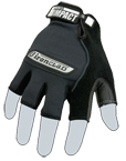 Black/Gray Synthetic Leather/Breathable Mach-5 Impact Gloves - Benchmark Tooling