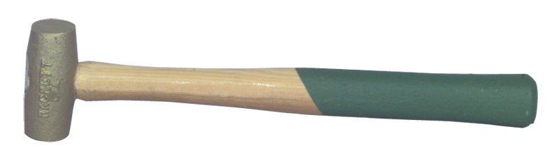 Hackett Brass Brass Hammer -- 5 lb; Hickory Handle; 1-3/4'' Head Diameter - Benchmark Tooling