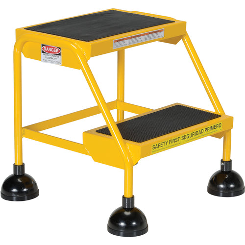 Spring Loaded Roll Ladder 2 Step Yellow - Exact Industrial Supply