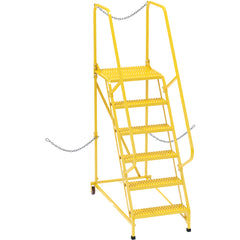 ‎Semi-Trailer Access Ladder - 6-Grip Step Yellow - 350# - Exact Industrial Supply