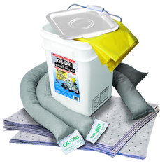 #L90435 Bucket Spill Kit--5 Gallon Bucket Contains: Socks / Perf. Pads / Disposable Bag - Absorbents - Benchmark Tooling