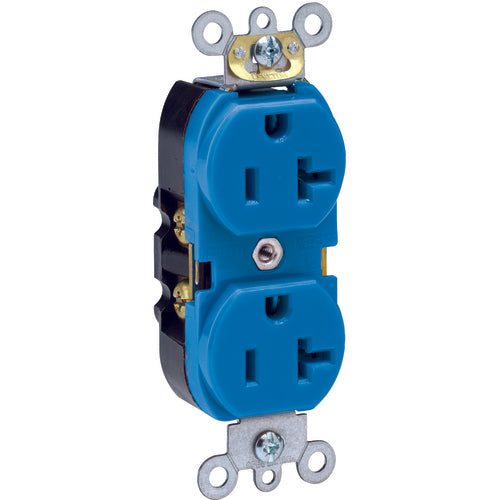 20 A; 125 Volt; NEMA 5-20R; 3W; Straight Blade Wiring Device - Blue - Benchmark Tooling