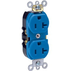 20 A; 125 Volt; NEMA 5-20R; 3W; Straight Blade Wiring Device - Blue - Benchmark Tooling