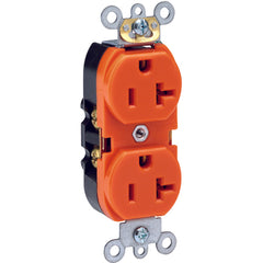 20 A; 125 Volt; NEMA 5-20R; 3W; Straight Blade Wiring Device - Orange - Benchmark Tooling