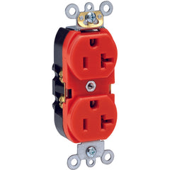 20 A; 125 Volt; NEMA 5-20R; 3W; Straight Blade Wiring Device - Red - Benchmark Tooling