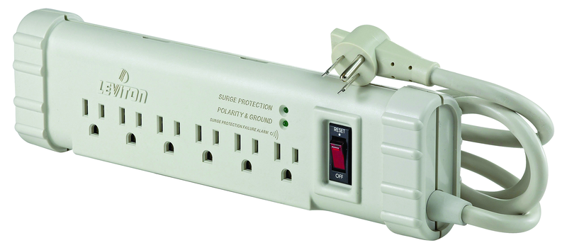 15 Amp; 120 Volt; 6 Plug Office Grade Surge Strip - Beige - Benchmark Tooling