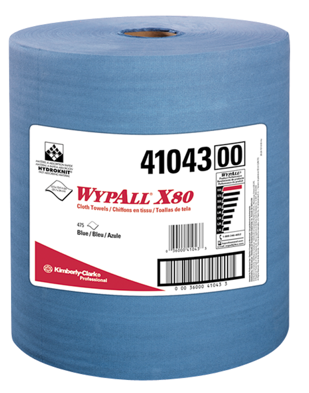 12.5 x 13.4'' - Package of 475 - WypAll X80 Jumbo Roll - Benchmark Tooling