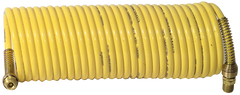 #N38-25A - 3/8 MPT x 25 Feet - Yellow Nylon - 1-Swivel x 1- Rigid Fitting(s) - Recoil Air Hose - Benchmark Tooling