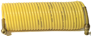 #N38-12A - 3/8 MPT x 12 Feet - Yellow Nylon - 1-Swivel x 1- Rigid Fitting(s) - Recoil Air Hose - Benchmark Tooling